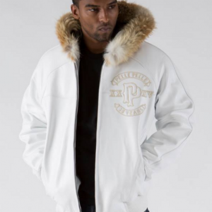 Pelle Pelle Panther Fur Hood Plush Jacket