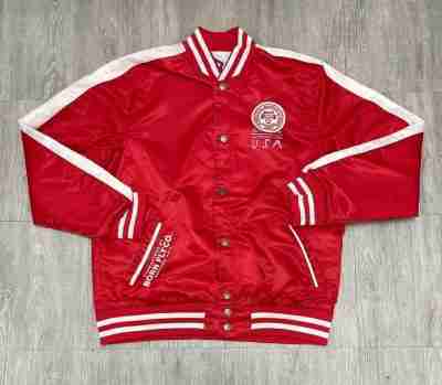 Red Polyester Bomber Jacket