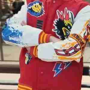 Varsity Molton Wool Red & White Jacket