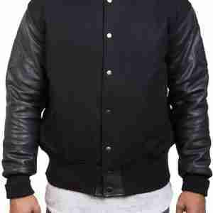 Vintage Varsity Black Wool Jacket