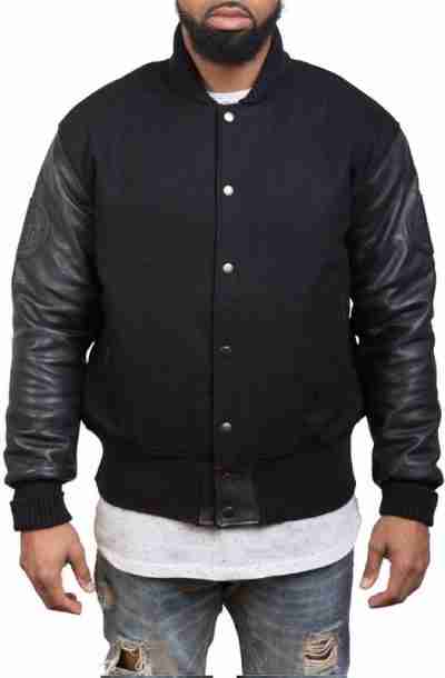 Vintage Varsity Black Wool Jacket