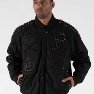 pelle pelle victory glory black varsity jacket