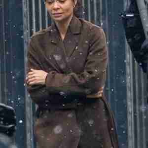 All the Old Knives 2022 Thandiwe Newton Brown Coat