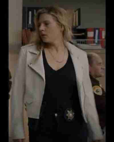 Big Sky Jenny Hoyt White Leather Moto Jacket