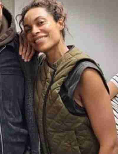 DMZ 2022 Rosario Dawson Brown Quilted Vest
