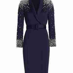 Julia Garner Inventing Anna Black Pearl Coat