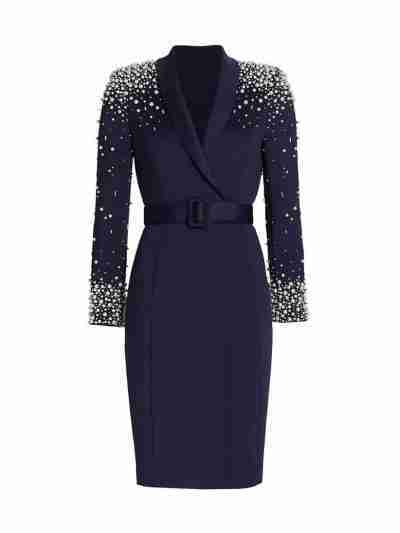 Julia Garner Inventing Anna Black Pearl Coat