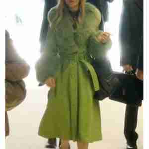 Julia Garner Inventing Anna Green Long Fur Coat