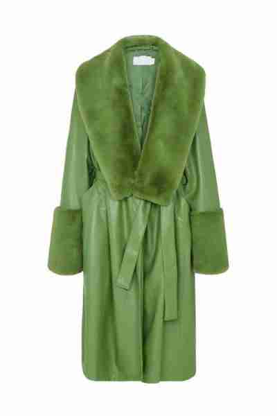 Julia Garner Inventing Anna Long Fur Coat