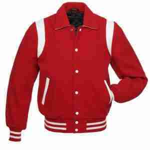 Sailor Collar Red Baseball Wool Jacket