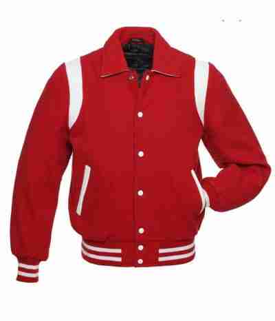 Sailor Collar Red Baseball Wool Jacket