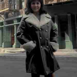 The Offer 2022 Loren Marie Marino Black Shearling Jacket