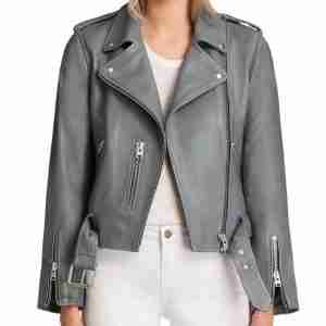 The Rookie S03 Nyla Harper Grey Motorcycle Leather Jacket