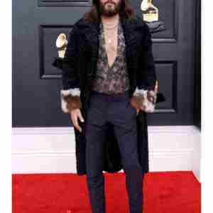 64th Annual Grammy Awards 2022 Jared Leto Black Coat