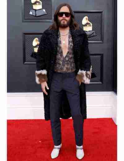 64th Annual Grammy Awards 2022 Jared Leto Black Coat