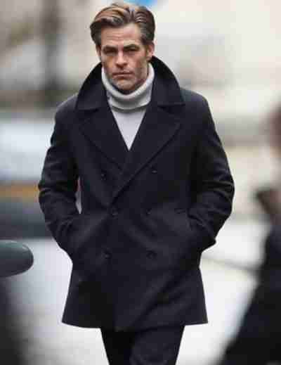 All the Old Knives 2022 Chris Pine Black Coat