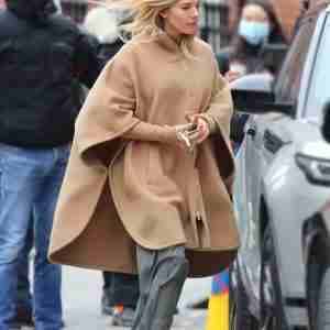 Anatomy of A Scandal 2022 Sienna Miller Brown Poncho