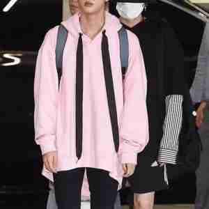 BTS Jin Pink Pullover Hoodie