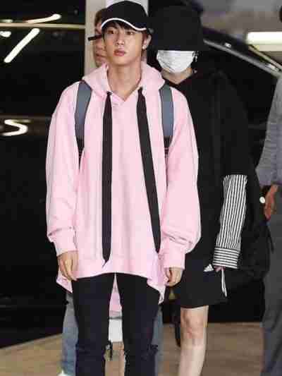 BTS Jin Pink Pullover Hoodie