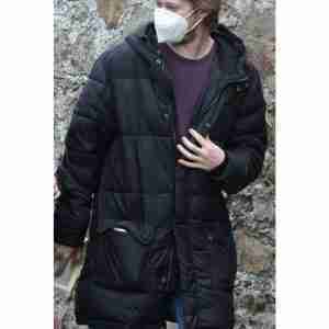 Conversations with Friends Joe Alwyn Puffer Black Coat