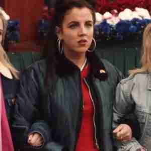 Derry Girls Michelle Mallon Black Fur Collar Jacket
