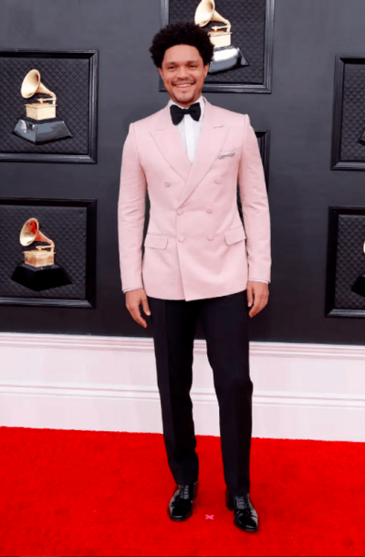 Grammy 2022 Trevor Noah Pink Blazer