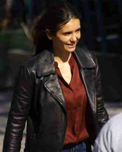 Nina Dobrev The Bricklayer Leather Black Jacket