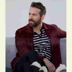 Ryan Reynolds The Adam Project Maroon Suede Jacket
