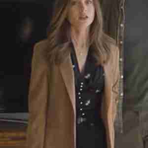 Windfall Lily Collins Brown Blazer