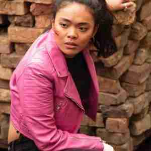 Young Wallander Katja Nilssen Pink Leather Jacket