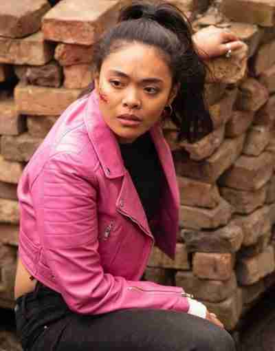Young Wallander Katja Nilssen Pink Leather Jacket