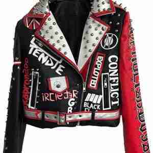 Hzikk Punk Rock Leather Jacket