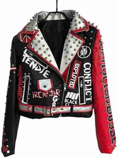 Hzikk Punk Rock Leather Jacket