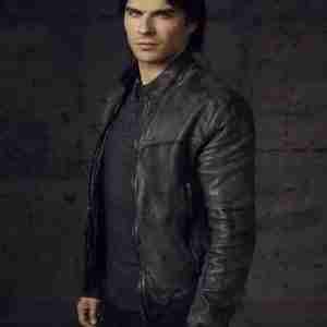 The Vampire Diaries Ian Somerhalder Bomber Leather Jacket