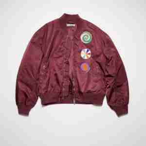 USA Burgundy Bomber Polyester Jacket