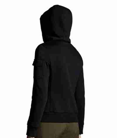 Women Quilted Hooded Black Jacket