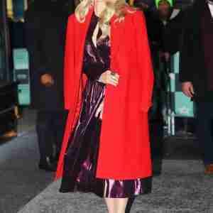 Christie Brinkley Red Long Coat
