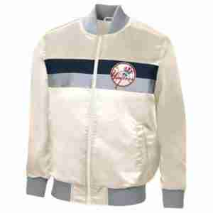 Cream New York Yankees Ambassador Satin Jacket