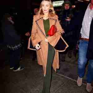 Emily Blunt Long Brown Coat