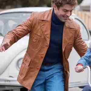 Extremely Wicked Zac Efron Tan Leather Jacket