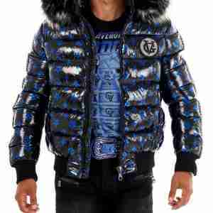 George V Paris Bomber Jacket Black And Blue