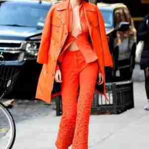 Gigi Hadid Orange Coat