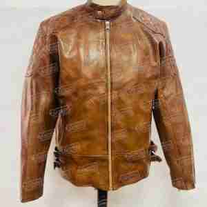 Goldtop Men's Brown Armored Leather Jacket