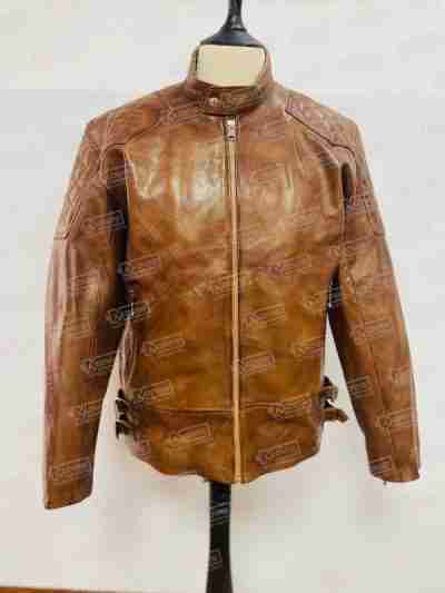 Goldtop Men's Brown Armored Leather Jacket