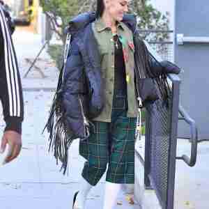 Gwen Stefani Blue Puffer Jacket