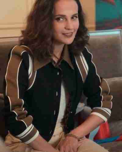 Irma Vep 2022 Alicia Vikander Baseball Black Jacket
