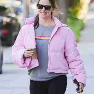 Jennifer Garner Pink Puffer Jacket