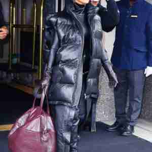 Kim Kardashian Black Puffer Jacket