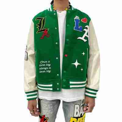 Lifted Anchors State Chenille Patch Varsity Jacket