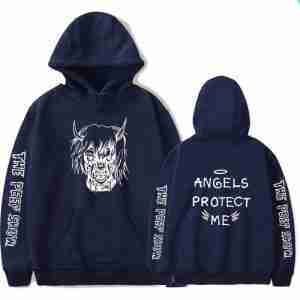 Lil Peep Angel Protect Me Blue Hoodie